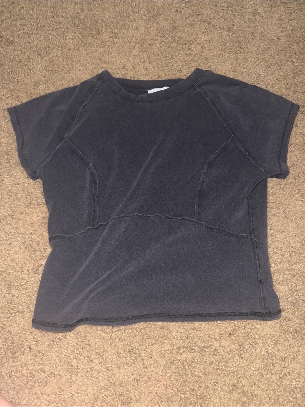 Jessica Simpson Black Short Sleeve Crop Top